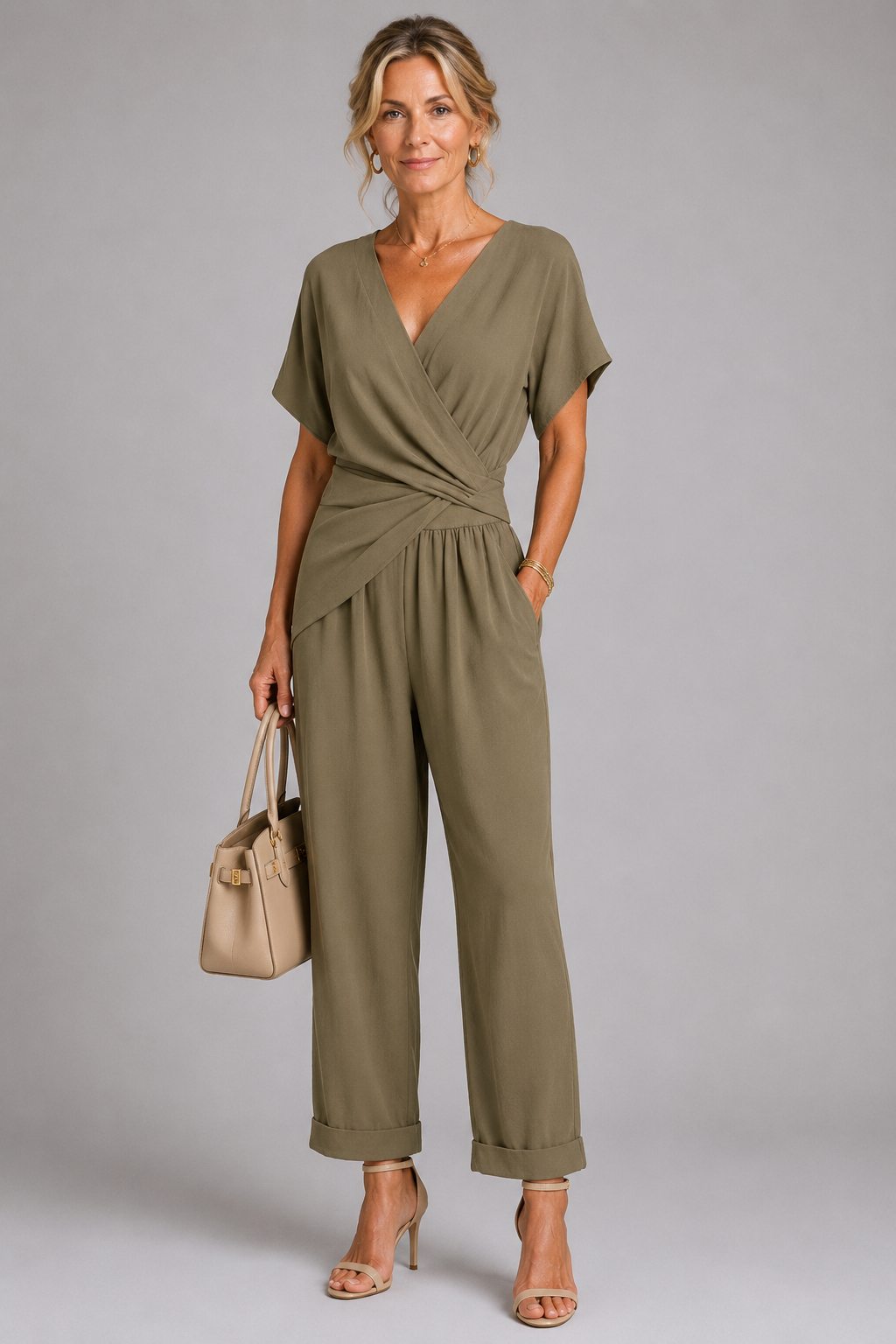 SET MET BREDE BROEK IN WIKKELSTIJL VOOR VROUWEN