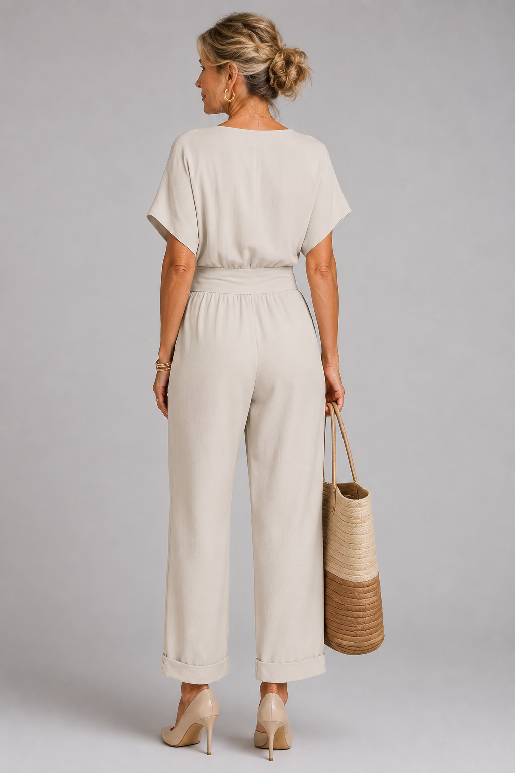 SET MET BREDE BROEK IN WIKKELSTIJL VOOR VROUWEN
