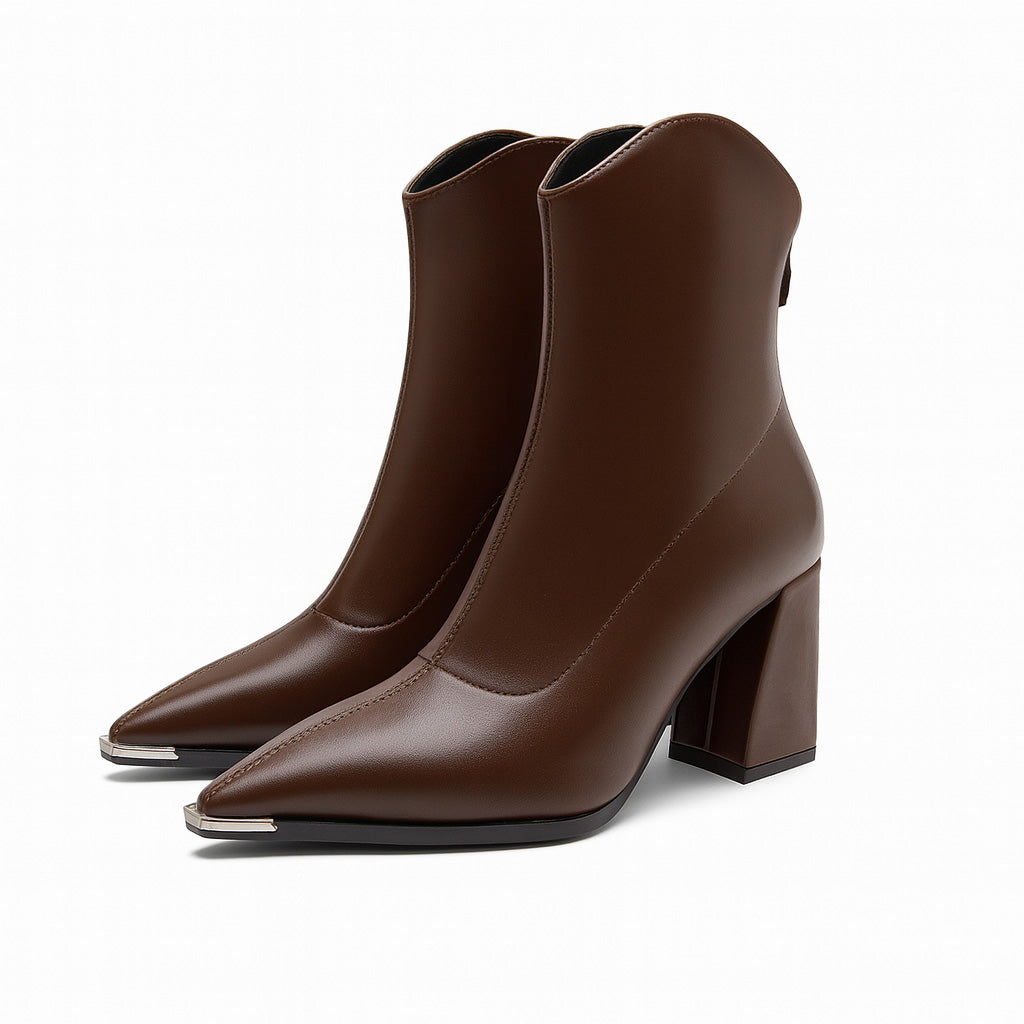 Angela | Women's Spring Ankle Boots with Pointed Toe and Heel