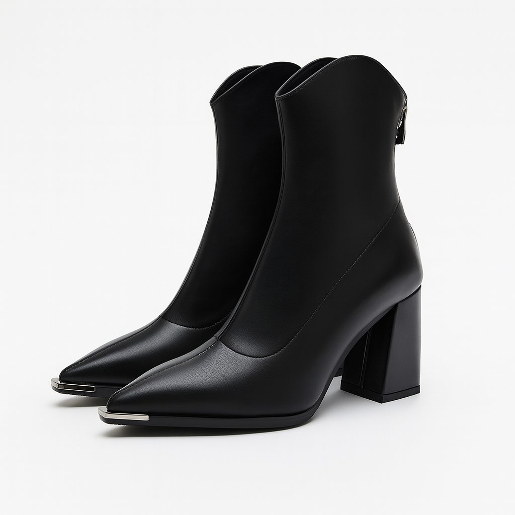 Angela | Women's Spring Ankle Boots with Pointed Toe and Heel