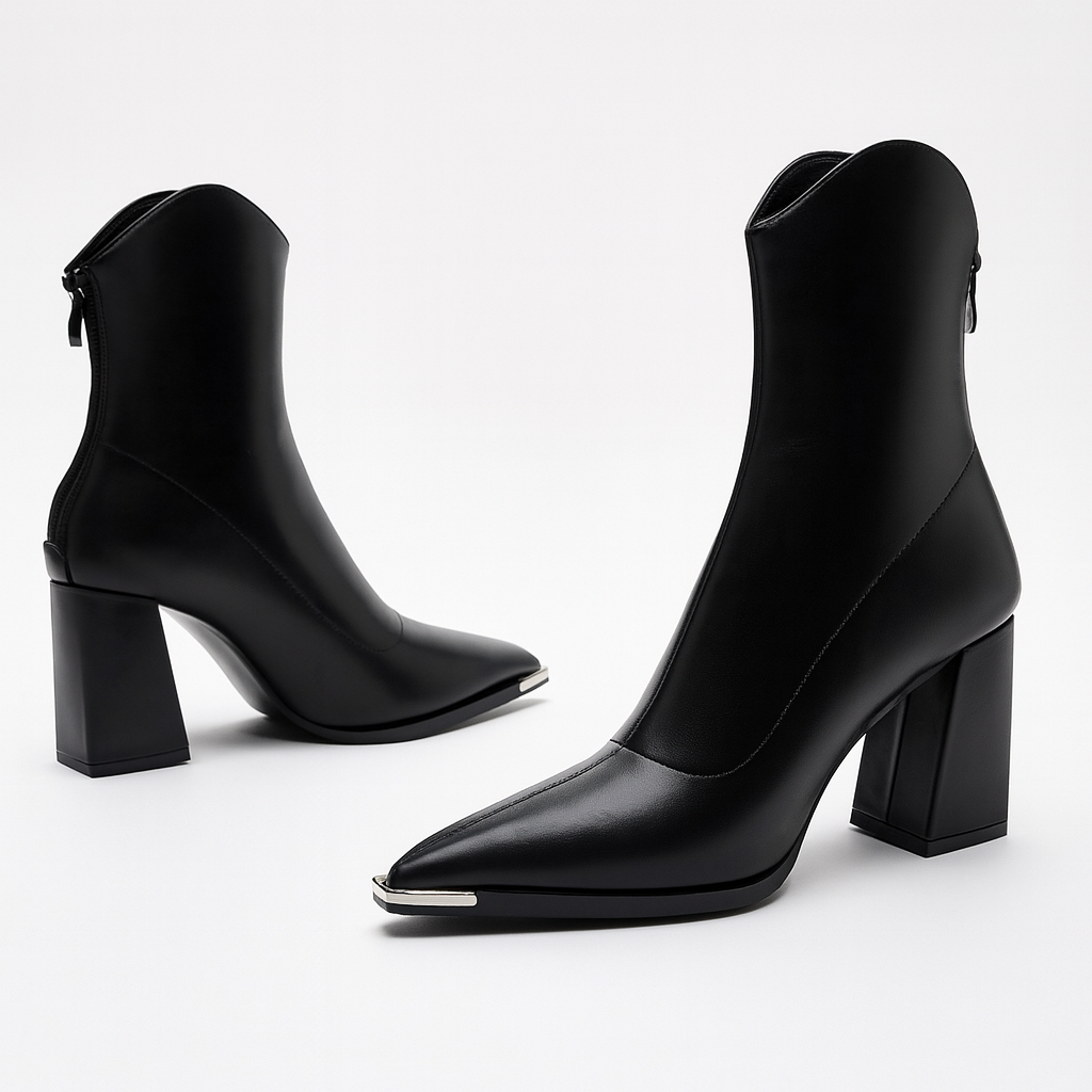 Angela | Women's Spring Ankle Boots with Pointed Toe and Heel