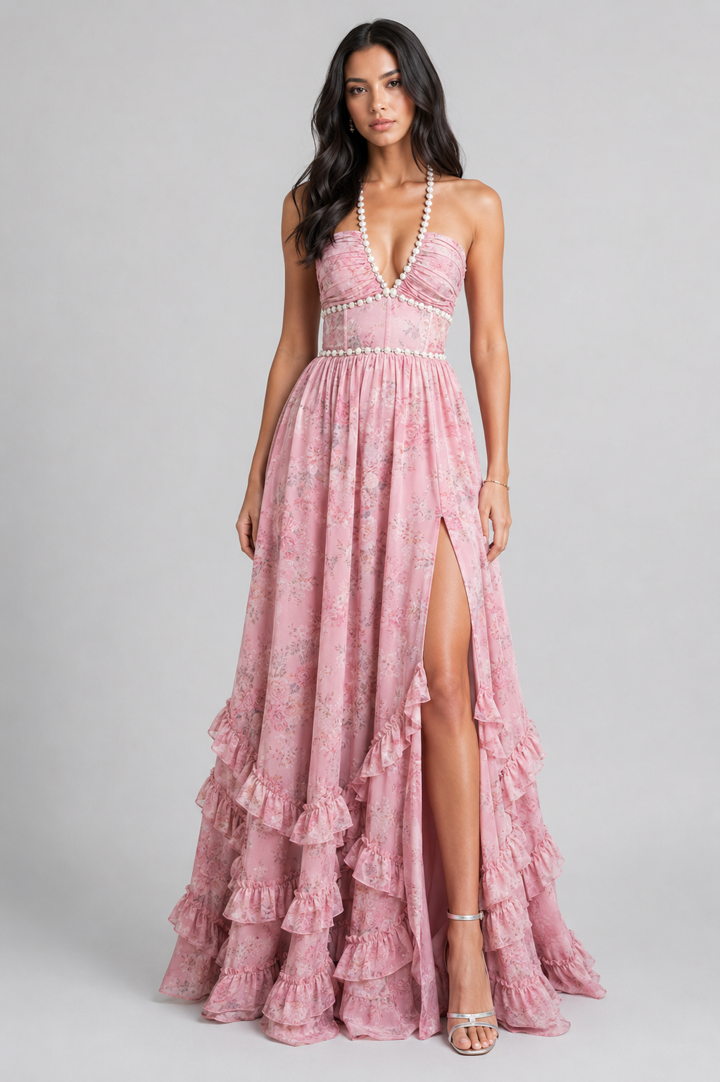 VALESKA | Chic Maxi Dress in Vintage Floral Style