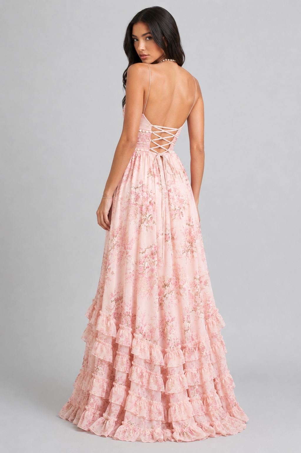 VALESKA | Chic Maxi Dress in Vintage Floral Style