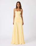 ENIE | Maxi Dress with Ruched Square Neckline