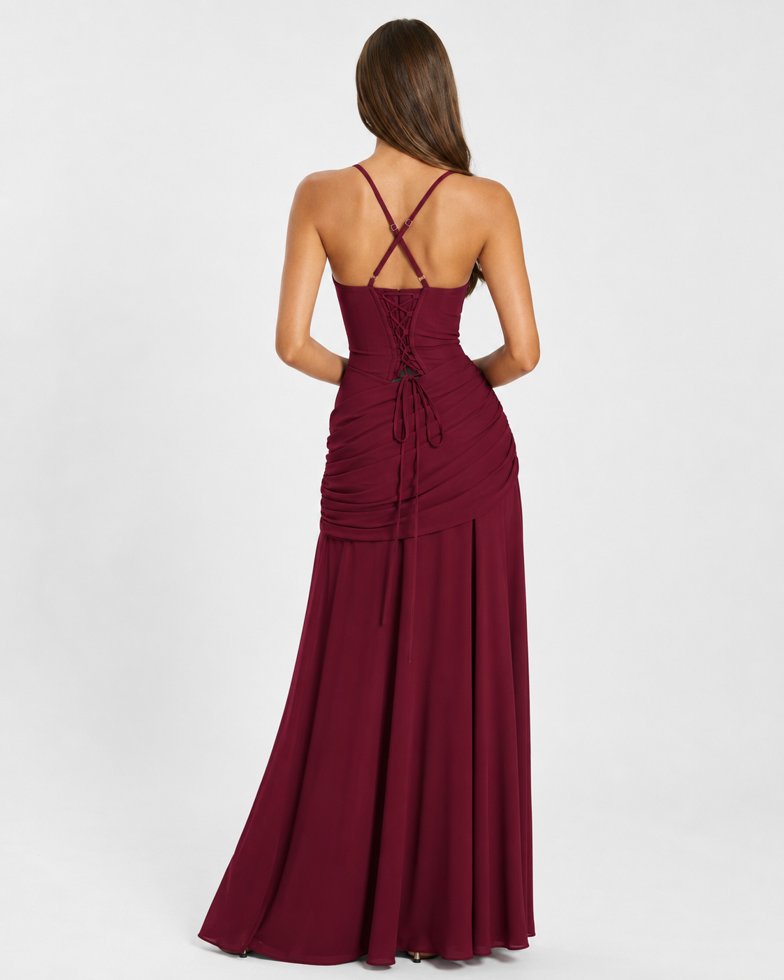 ENIE | Maxi Dress with Ruched Square Neckline
