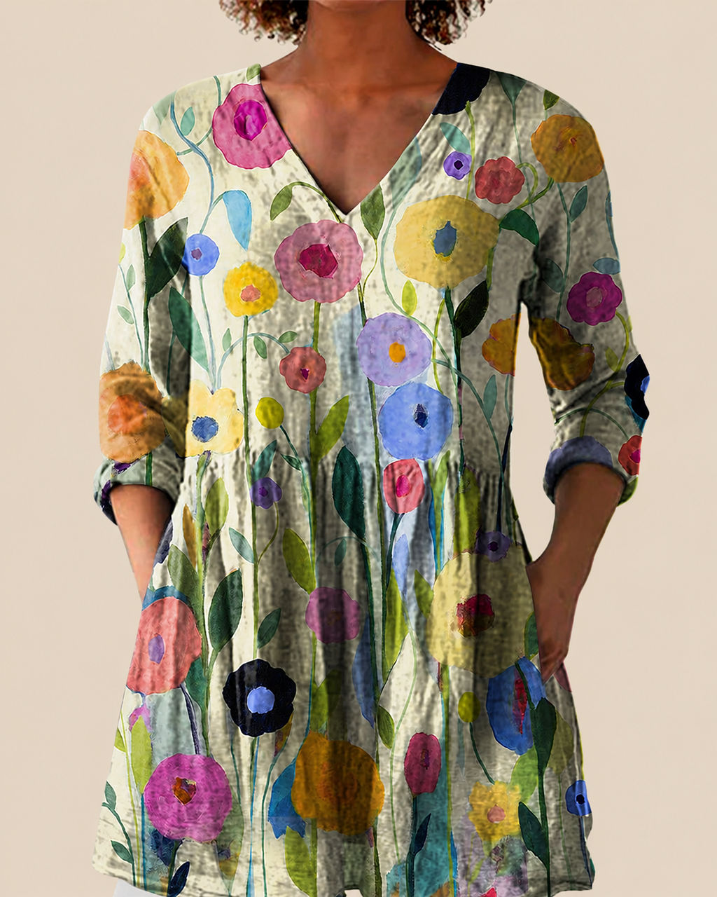 Remi | Long Blouse with Striking Pattern