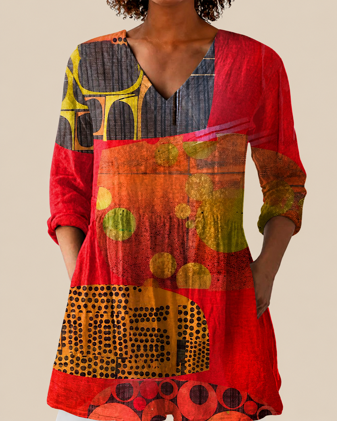 Skylar | Long Blouse with Striking Pattern