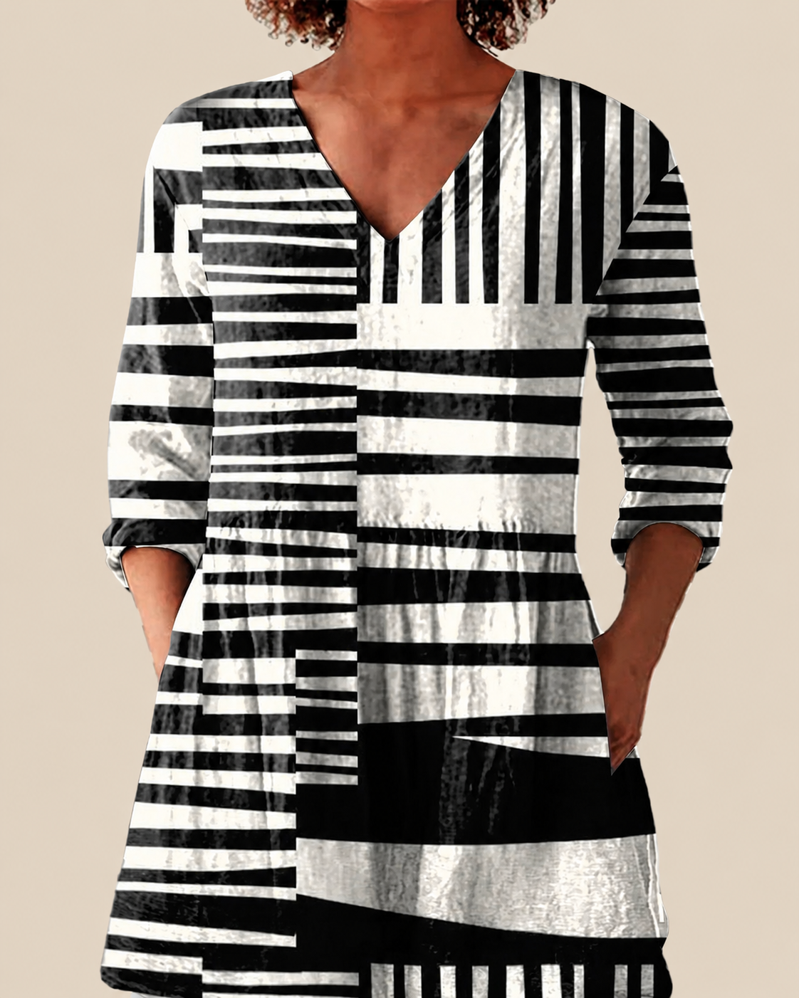 Quinn | Long Blouse with a Striking Pattern