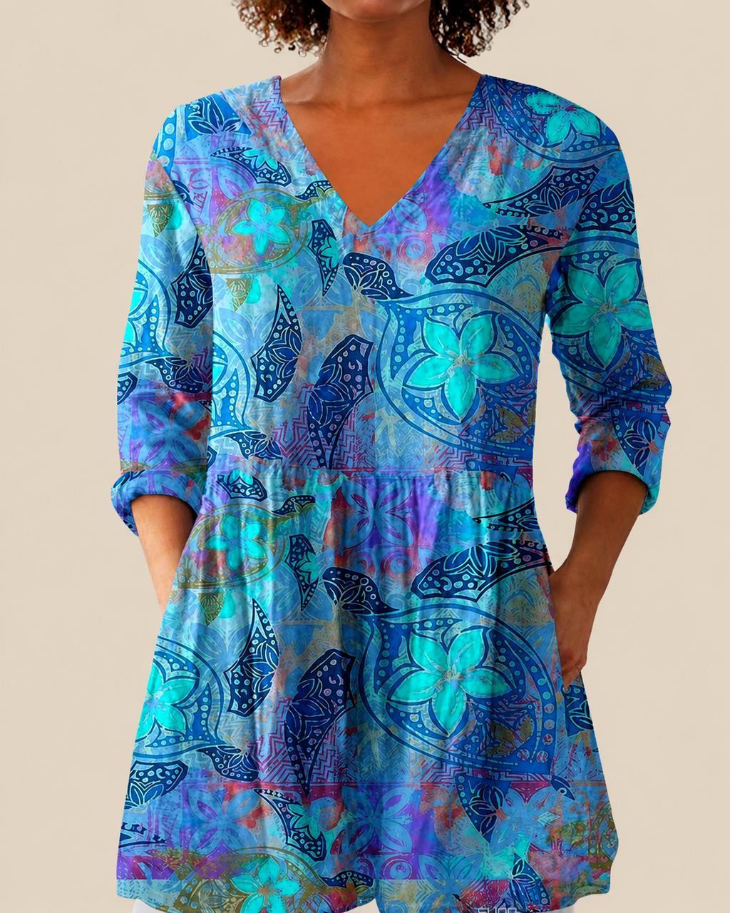 Riley | Long Blouse with Striking Pattern
