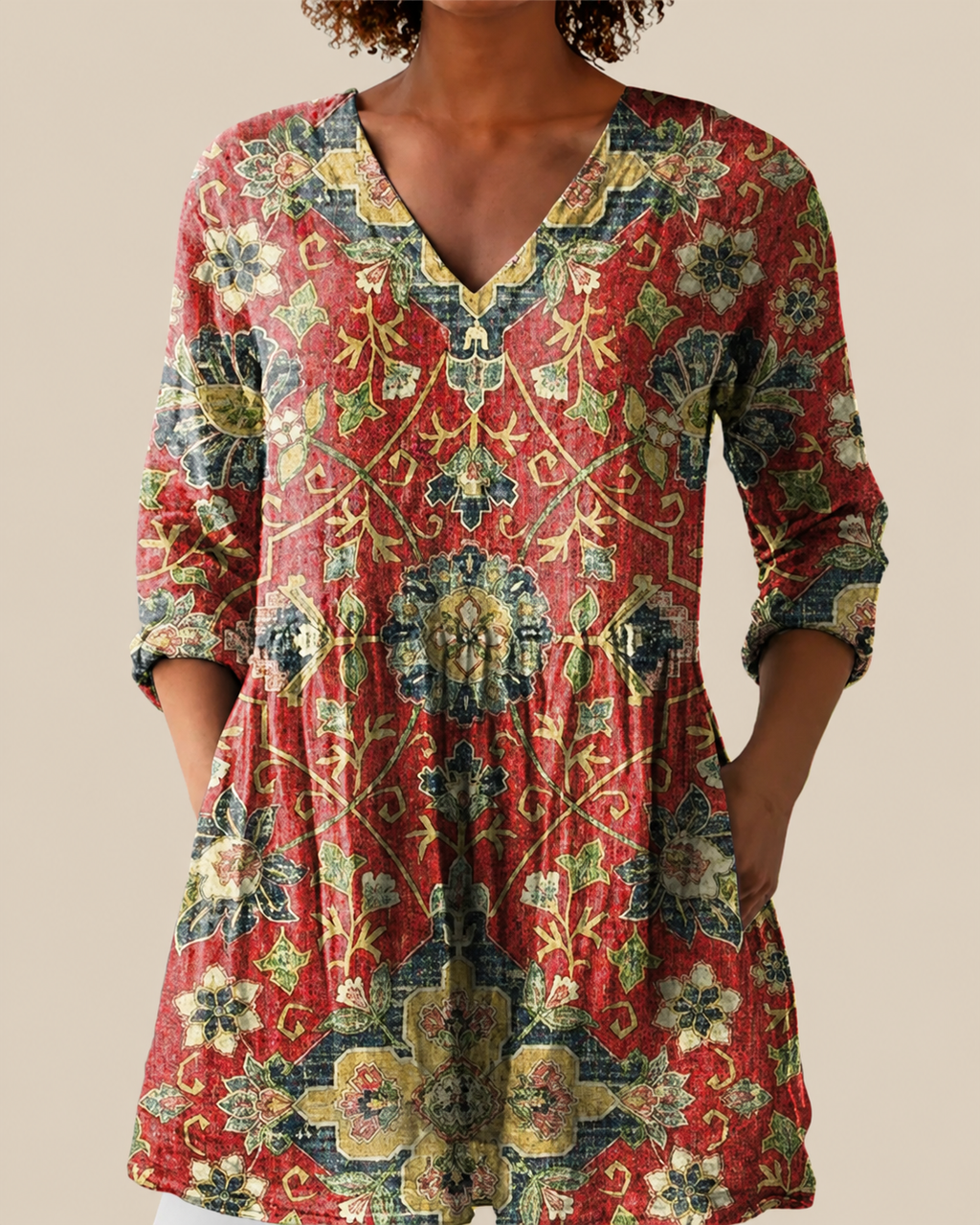 Wren | Long Blouse with Striking Pattern