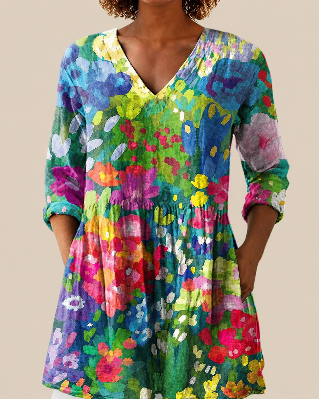 Eden | Long Blouse with Striking Pattern