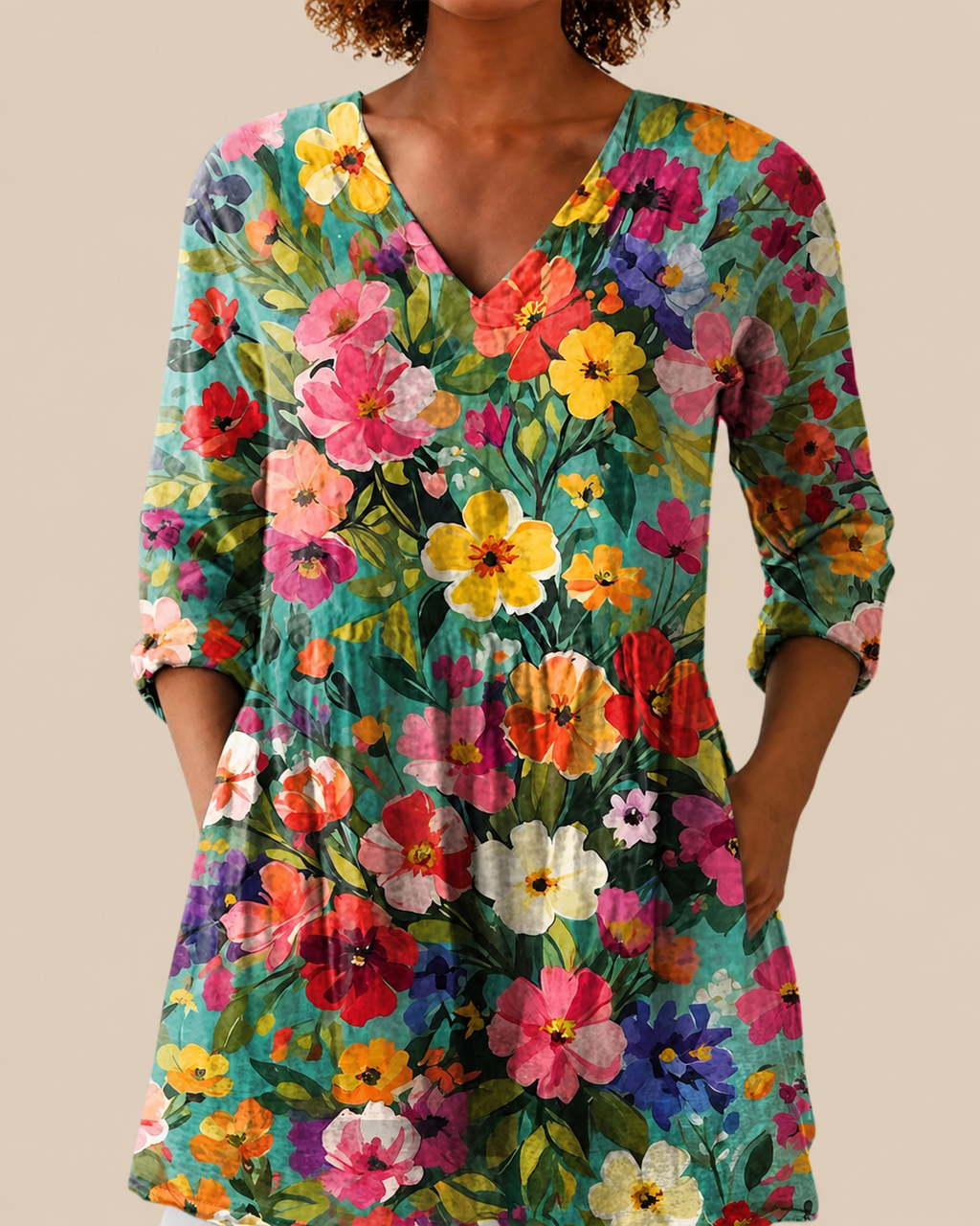 Keira | Long Blouse with Expressive Pattern