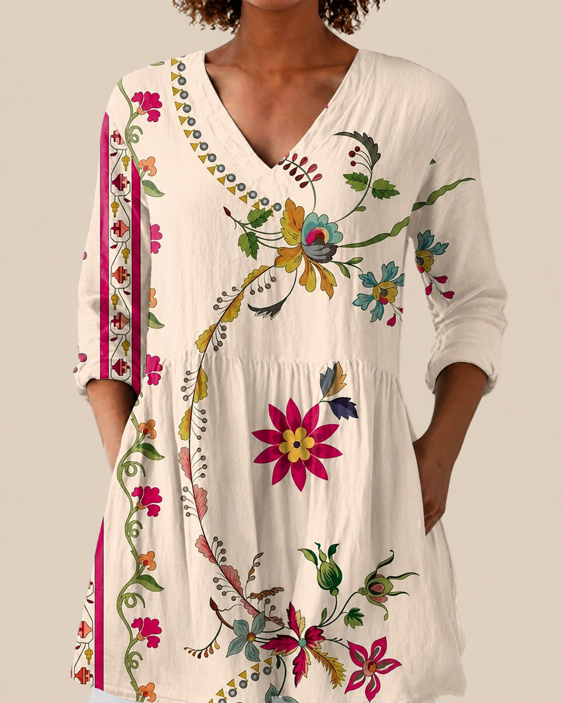 Aria | Long Blouse with Expressive Pattern