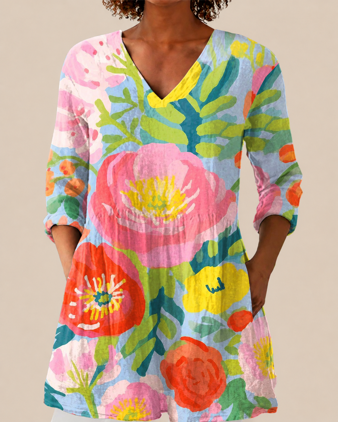 Ayra | Long Blouse with Striking Pattern