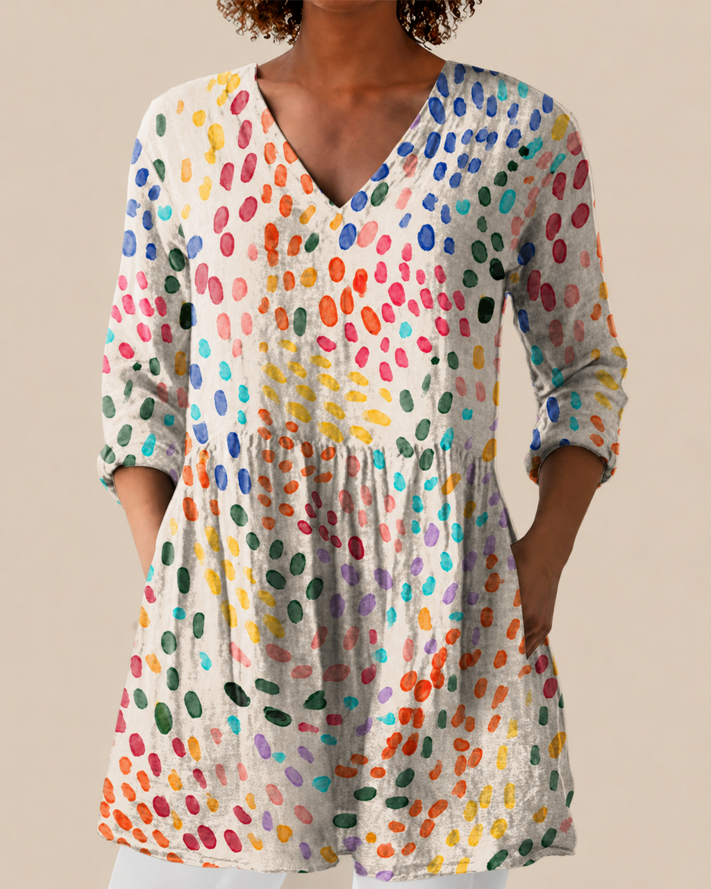Noelle | Long Blouse with Striking Pattern
