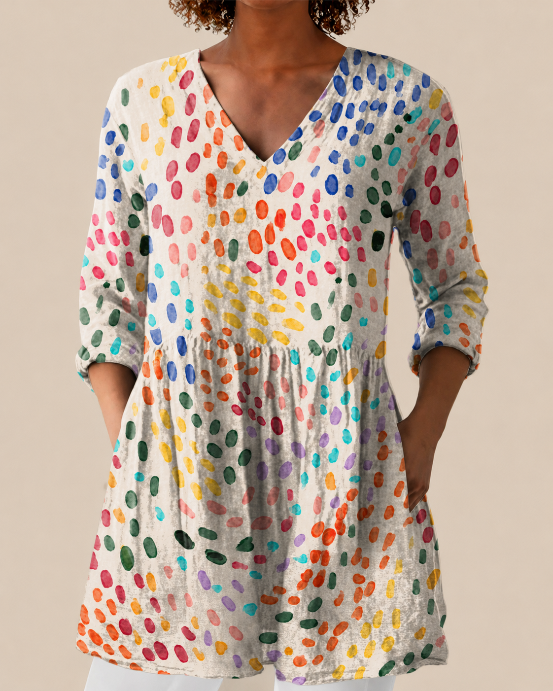 Noelle | Long Blouse with Striking Pattern
