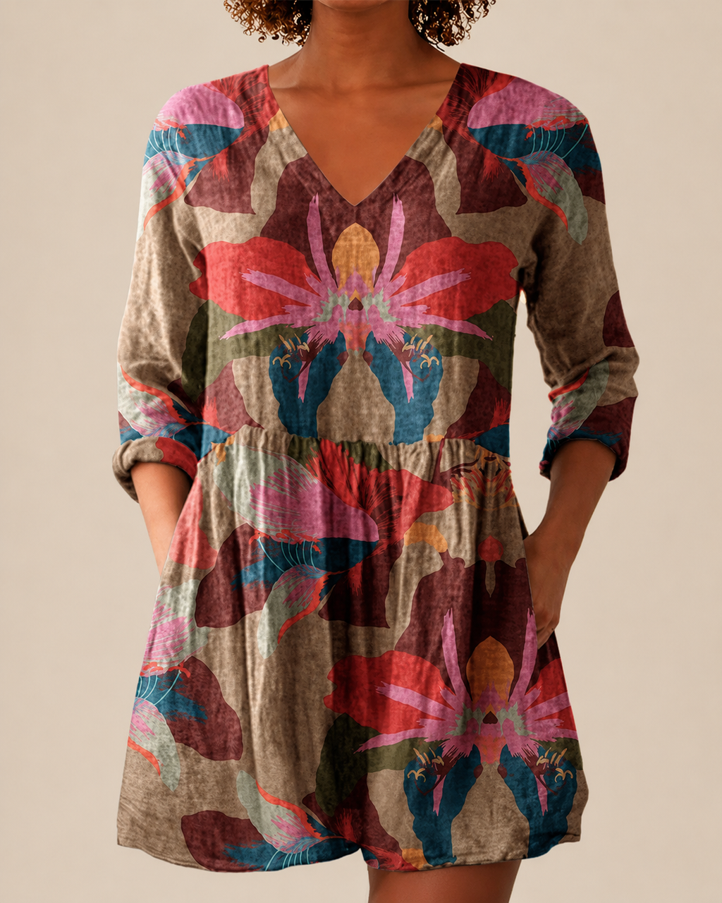 Alina | Long Blouse with Expressive Pattern