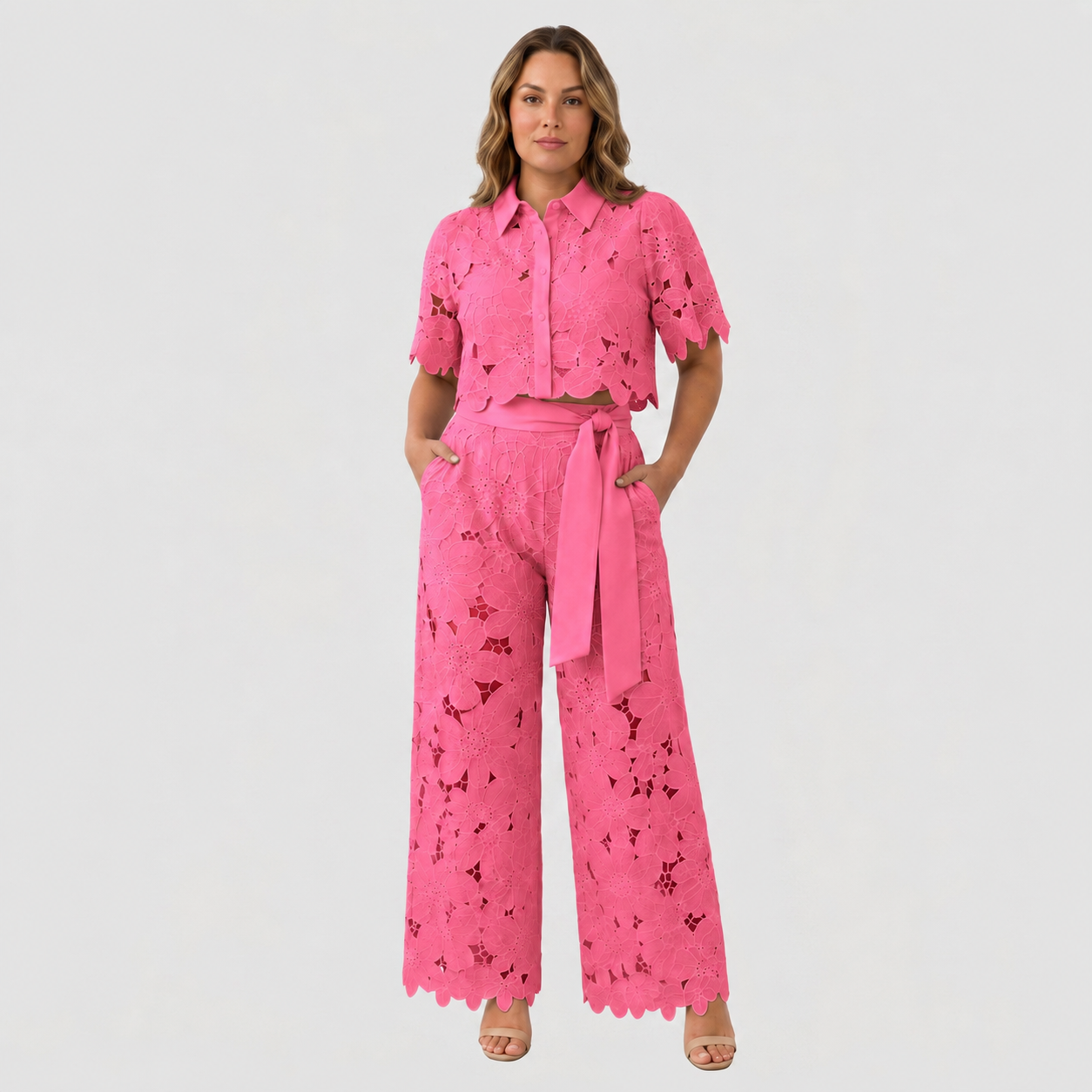 TWO-PIECE EMBROIDERED SET FOR WOMEN