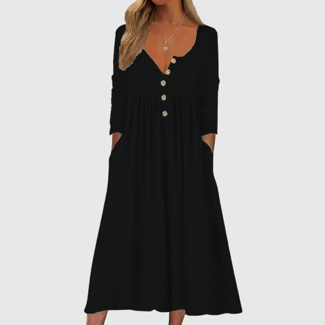 ZARA | MIDI DRESS WITH BUTTONS AT THE FRONT