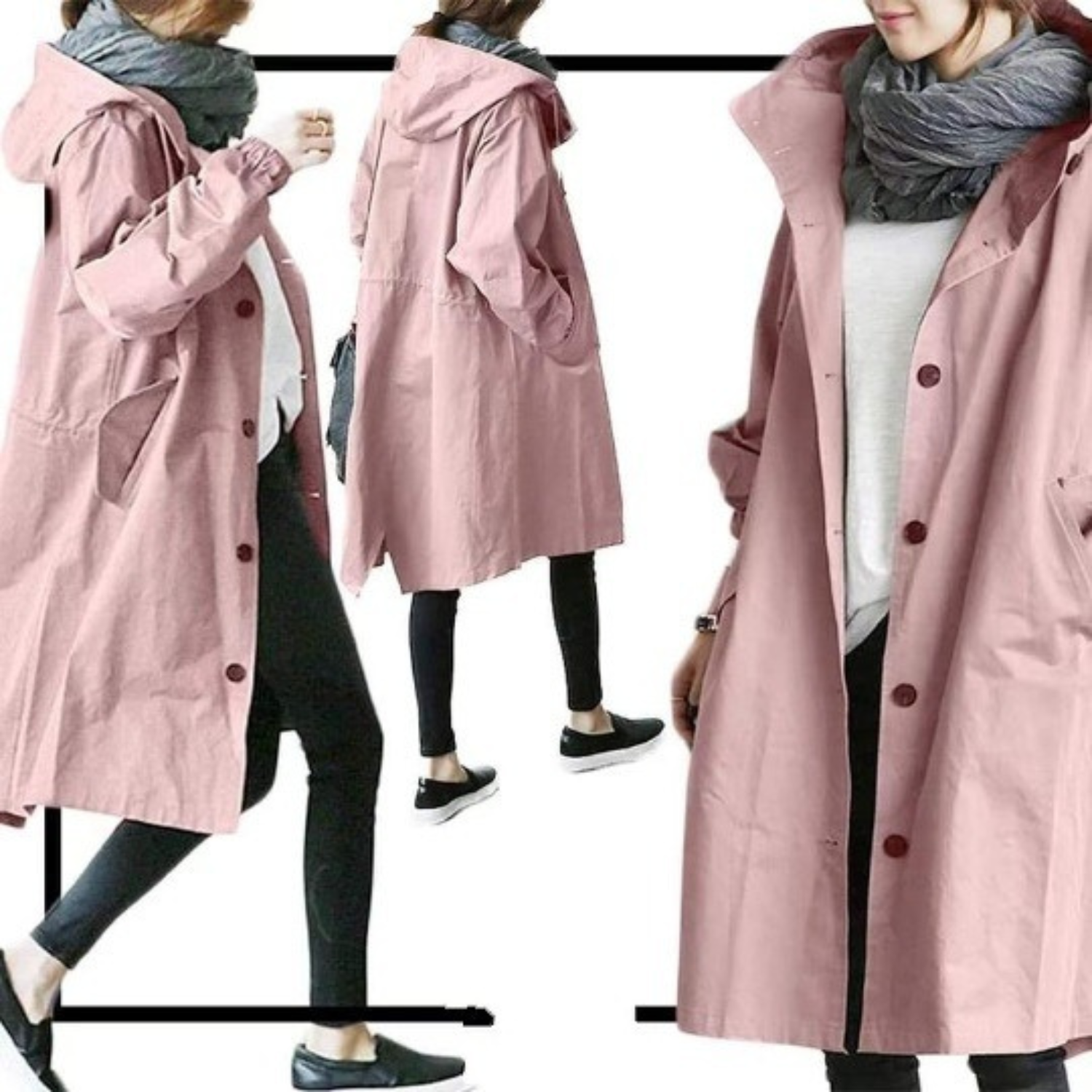 Kimberly Hooded Trench Coat | Women's Long Outerwear