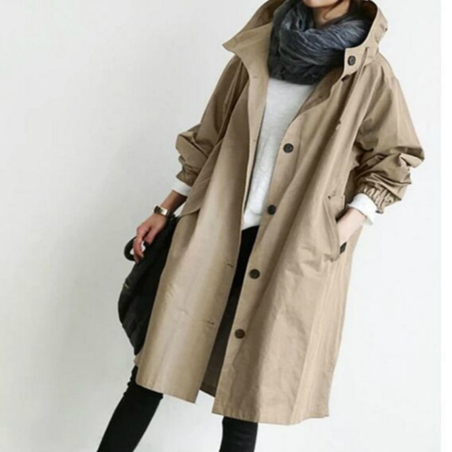 Kimberly Hooded Trench Coat | Women's Long Outerwear