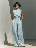 COTTON SET WITH WIDE TROUSERS FOR WOMEN