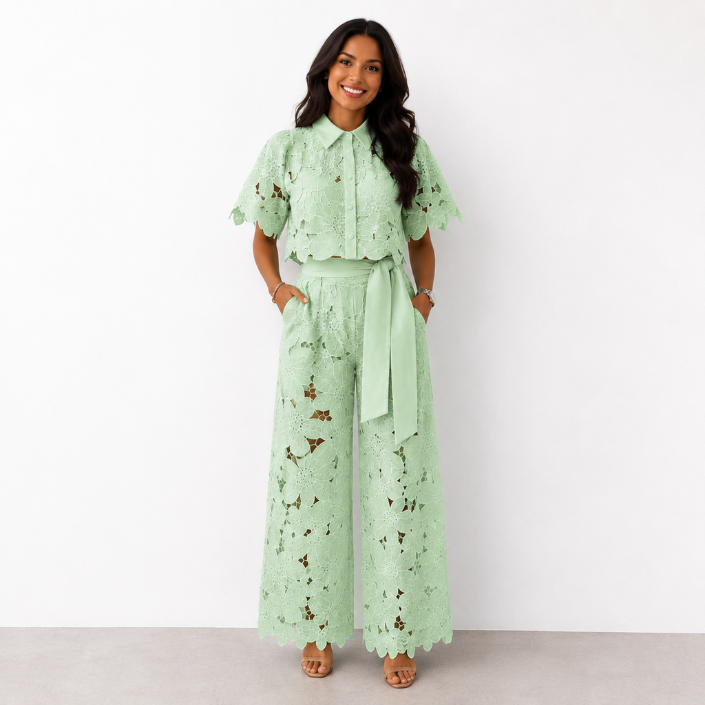 TWO-PIECE EMBROIDERED SET FOR WOMEN