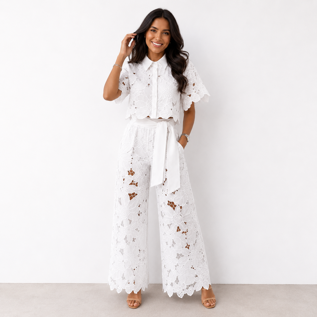 TWO-PIECE EMBROIDERED SET FOR WOMEN
