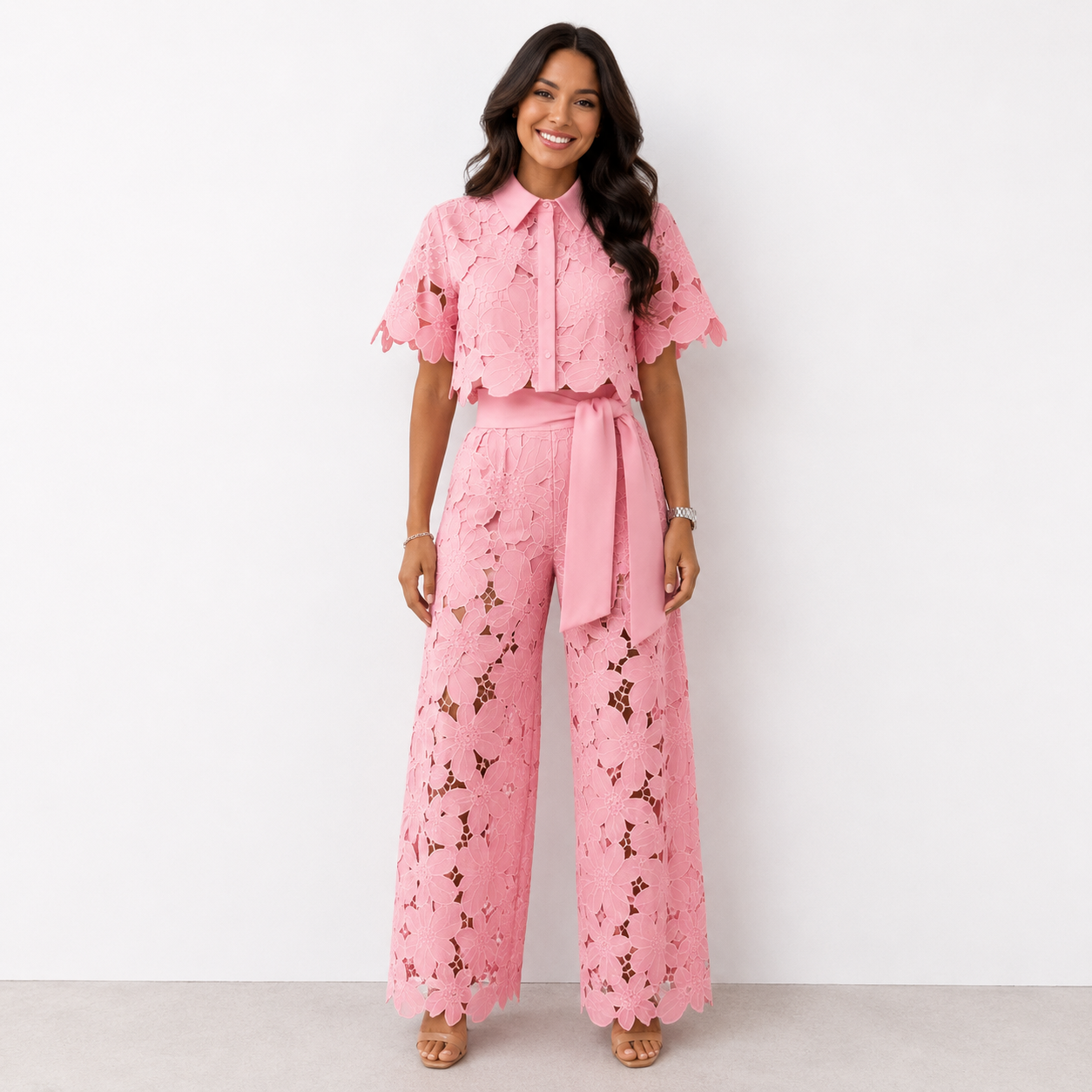 TWO-PIECE EMBROIDERED SET FOR WOMEN
