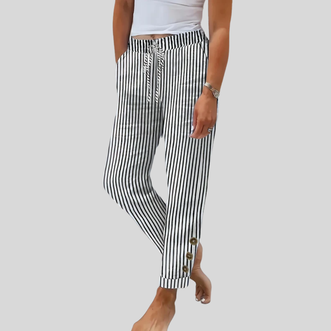 Raquelle - Casual Stripe Trousers