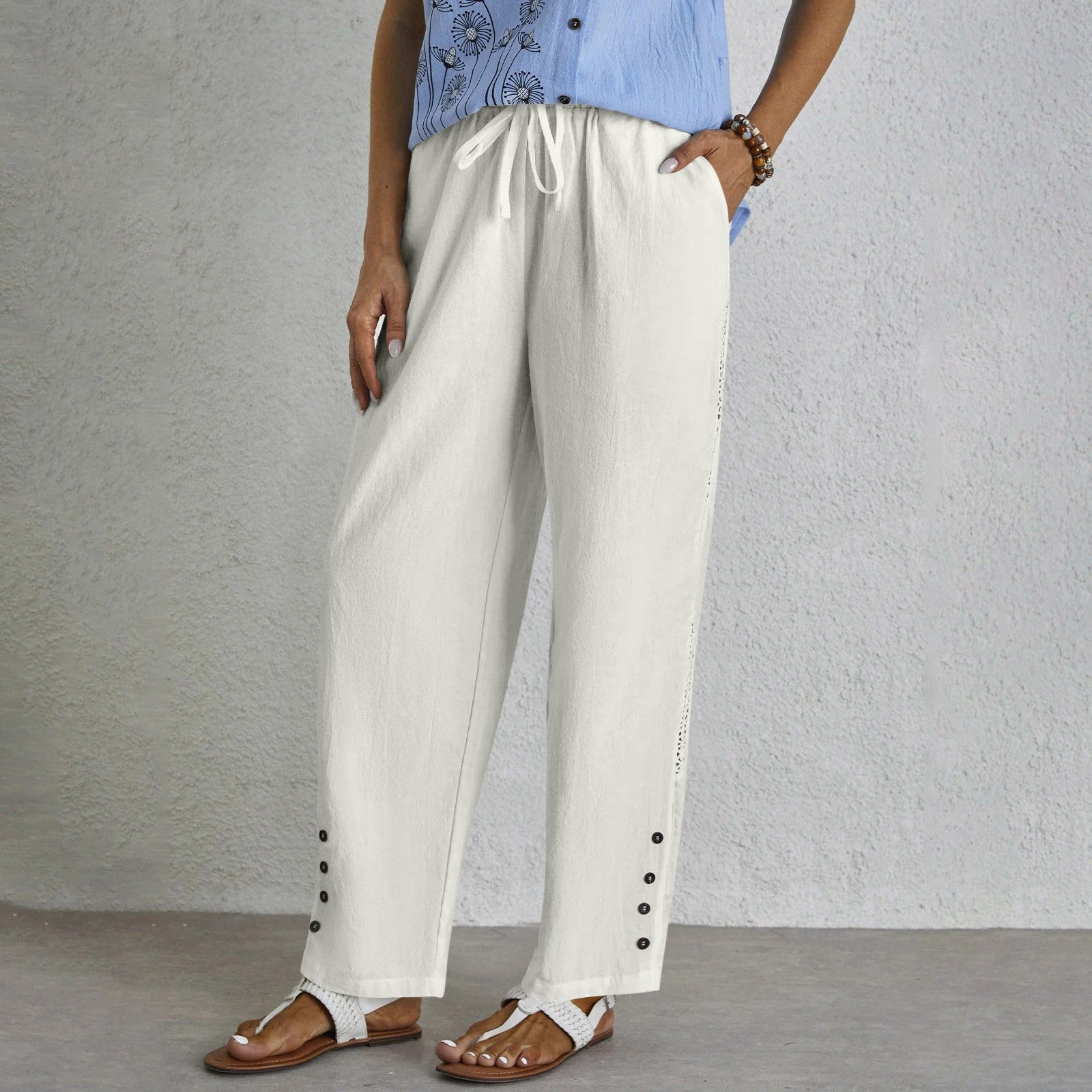 Shania - Relaxed Trousers with Buttons