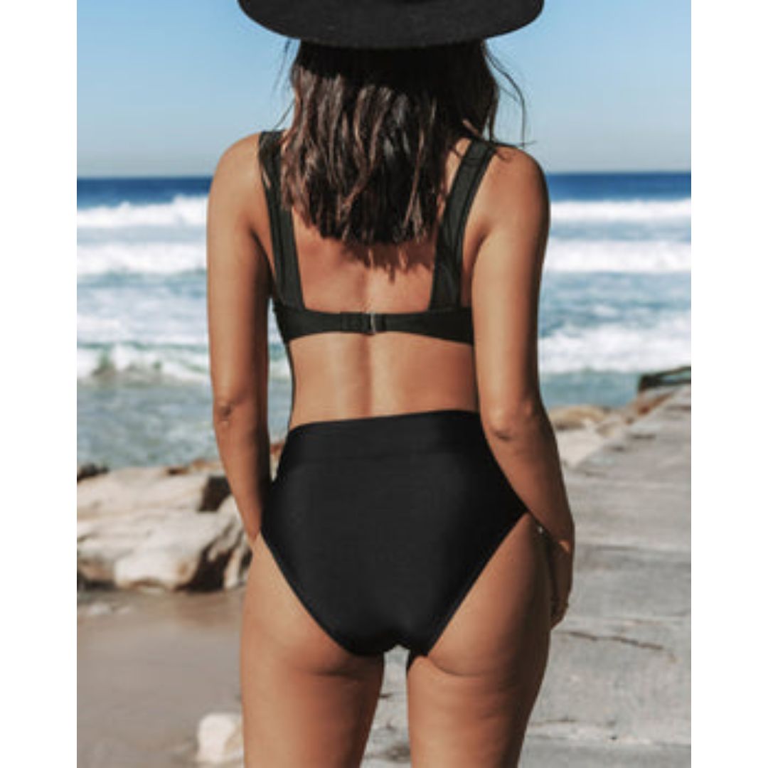 Claire | Plain High-Cut Swimsuit