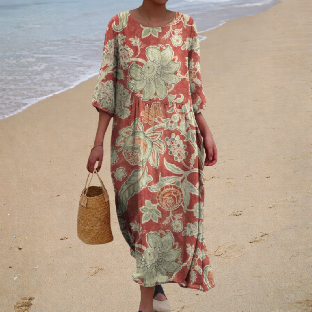 Long, flowing, stylish and comfortable dress