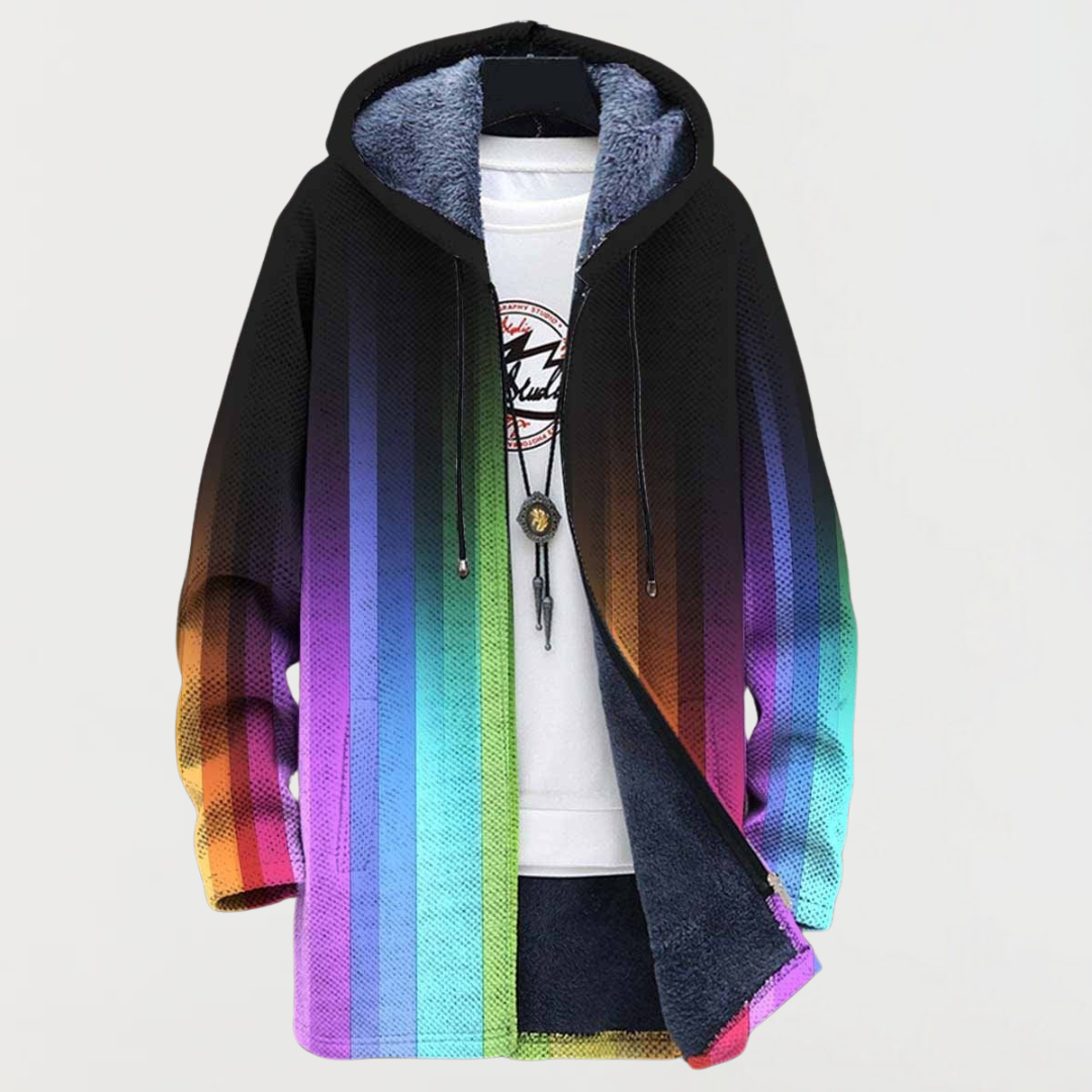 Anke™ | Hooded Jacket in Rainbow Gradient