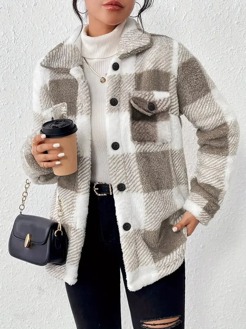 Martin | Elegant Checked Fleece Jacket