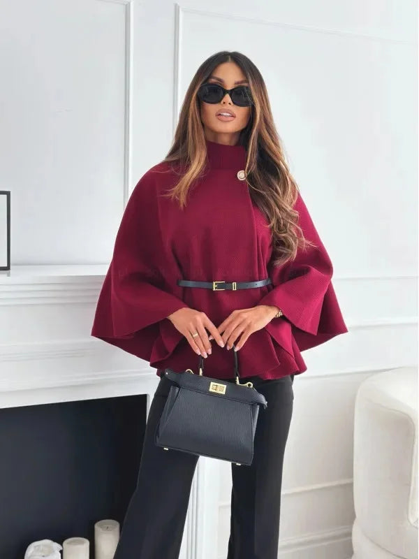 Amalia | Regular Cut Cashmere Coat with Adjustable Waist Belt