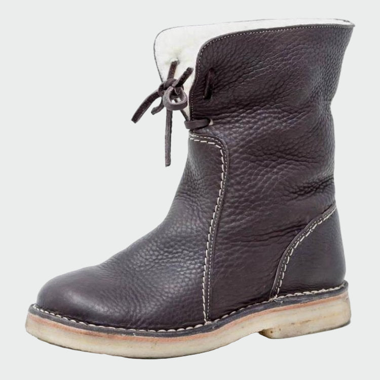 Waterproof Leather Boots for Men with Wool Lining