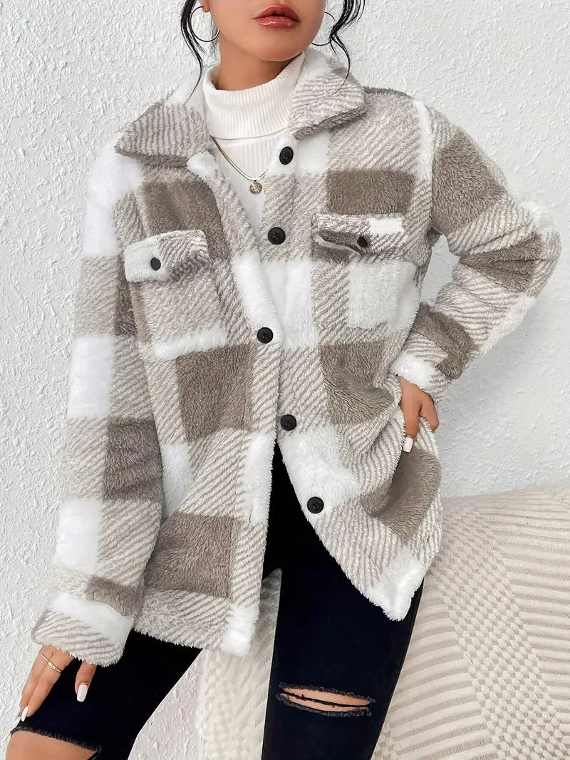 Martin | Elegant Checked Fleece Jacket