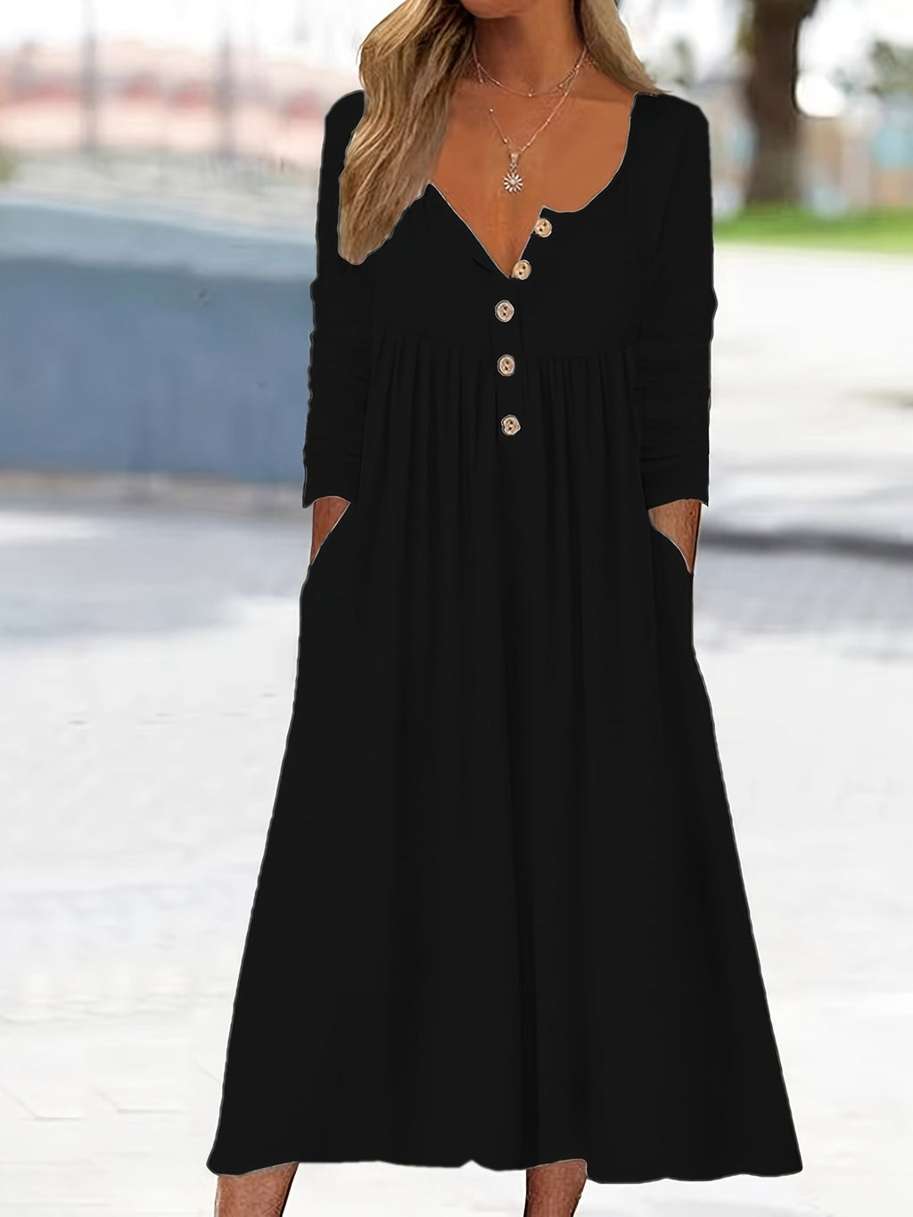 ZARA | MIDI DRESS WITH BUTTONS AT THE FRONT
