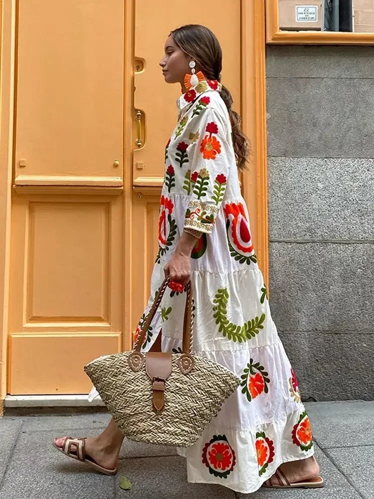 Women's Long Sleeve Floral Maxi Dress