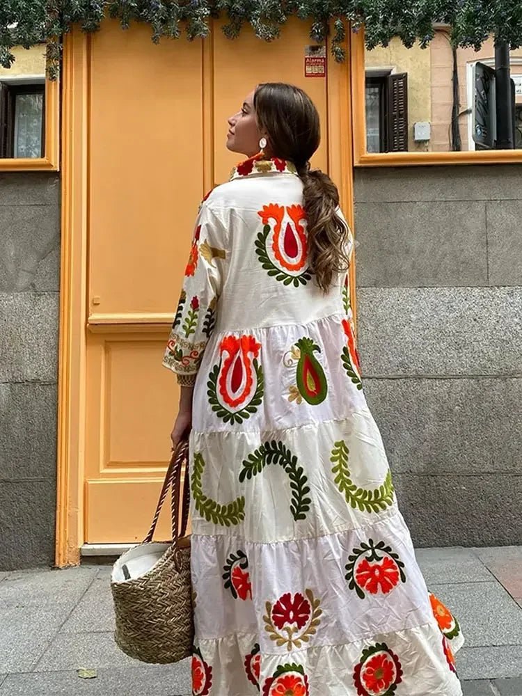 Women's Long Sleeve Floral Maxi Dress