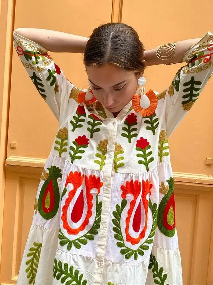 Women's Long Sleeve Floral Maxi Dress