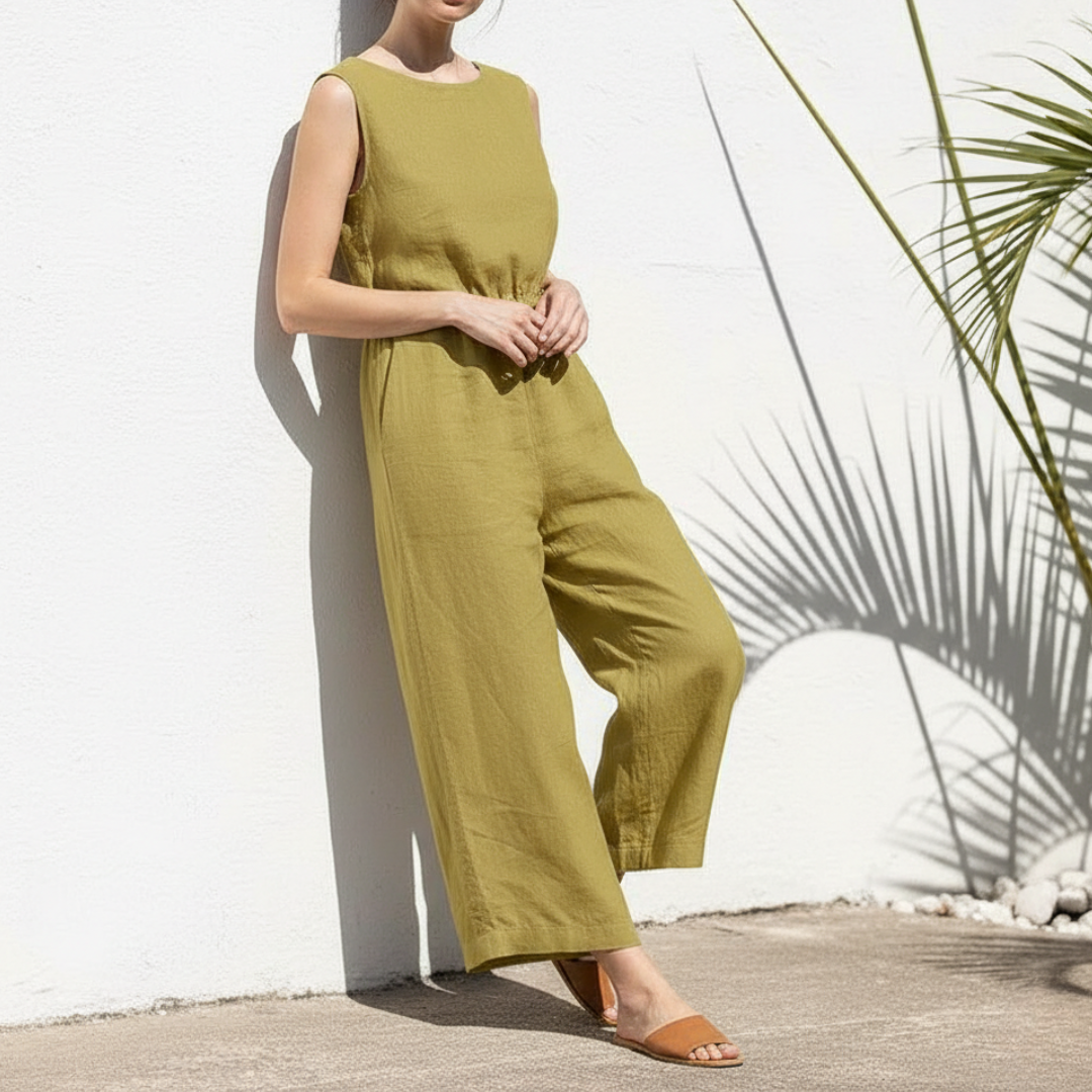 Women's Sleeveless Wide-Leg Jumpsuit
