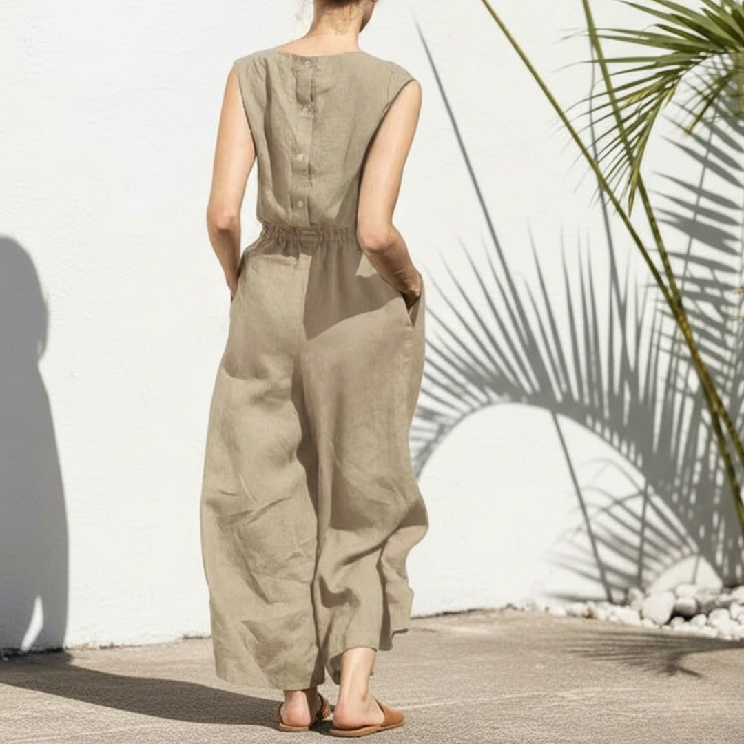 Women's Sleeveless Wide-Leg Jumpsuit