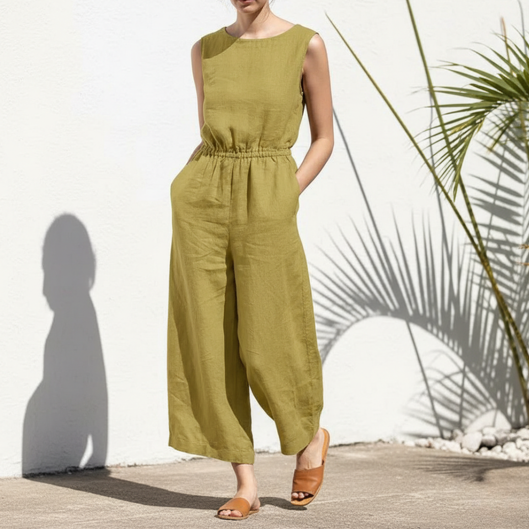 Women's Sleeveless Wide-Leg Jumpsuit