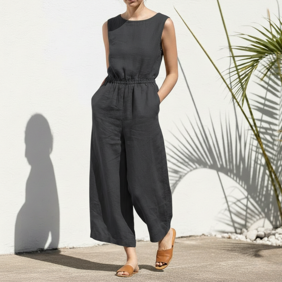 Women's Sleeveless Wide-Leg Jumpsuit