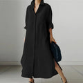 Women's Maxi Shirt Dress with Buttons