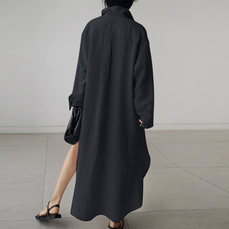 Women's Maxi Shirt Dress with Buttons