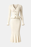 Women's V-Neck Fitted Midi Dress