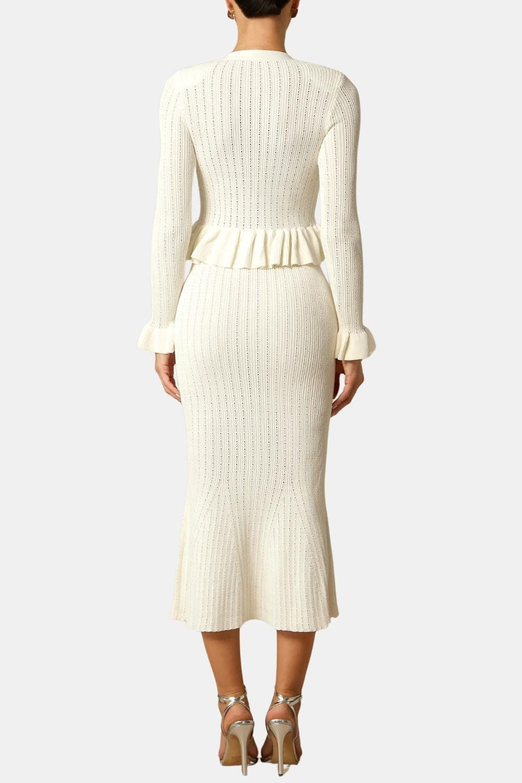 Women's V-Neck Fitted Midi Dress